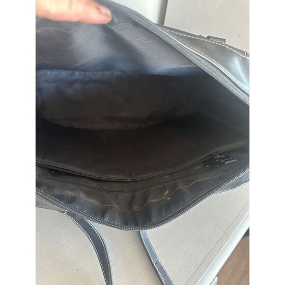 St. John Black Canvas Briefcase Bag - Picture 6 of 16